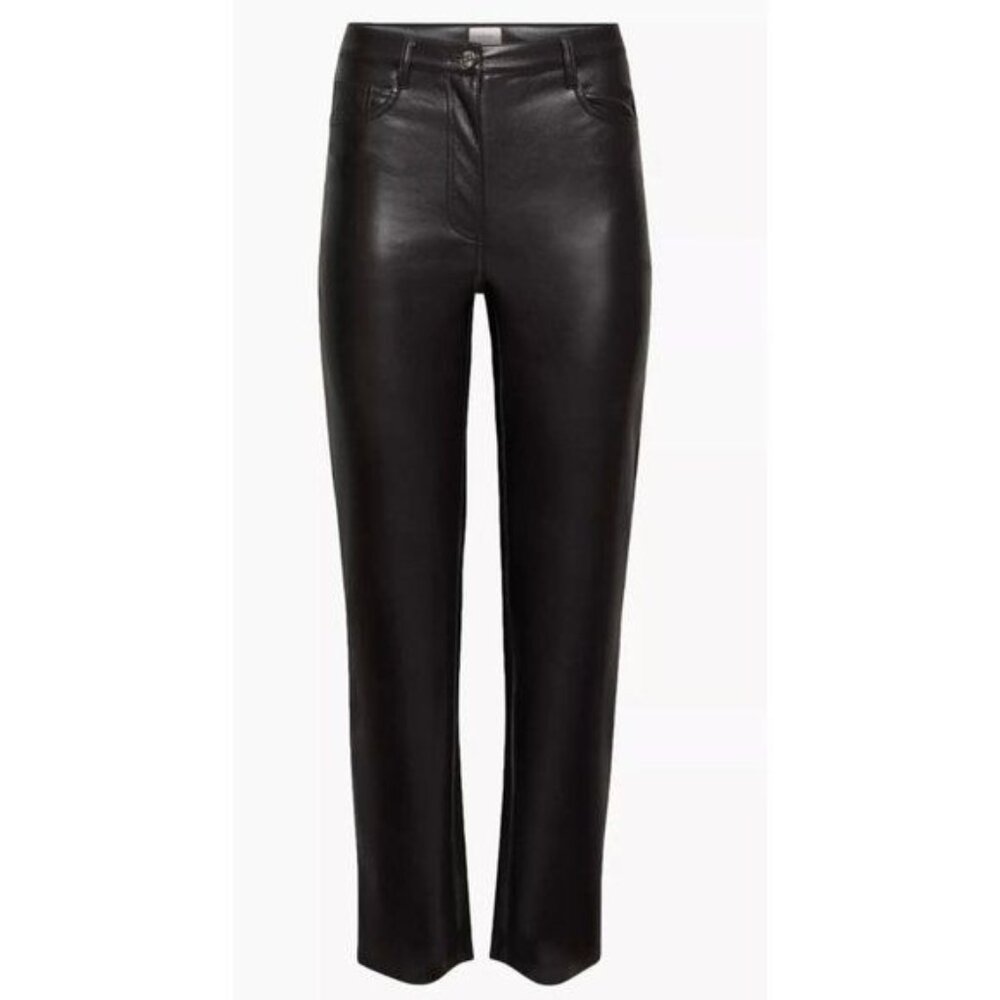 aritzia wilfred High-waisted Vegan Leather pants black xs - Picture 11 of 11